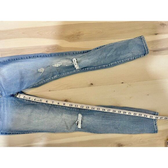 Abercrombie & Fitch Women Blue Denim Distressed Jean Legging Size 0 R W 25 L 29 - Picture 7 of 8